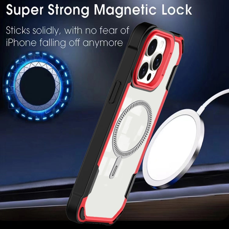 For iPhone 16 Plus Transparent Acrylic MagSafe Lens Holder Phone Case(Pink)
