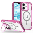 For iPhone 16 Transparent Acrylic MagSafe Lens Holder Phone Case(Pink) - iPhone 16 Cases by PMC TechLife | Online Shopping South Africa | PMC TechLife | Buy Now Pay Later Mobicred
