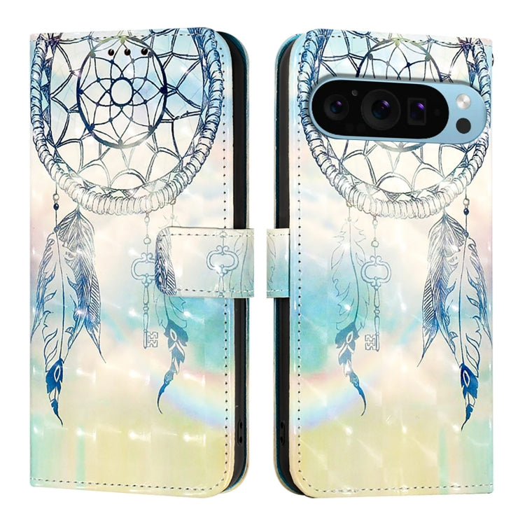 For Google Pixel 9 / 9 Pro 3D Painting Horizontal Flip Leather Phone Case(Dream Wind Chimes)