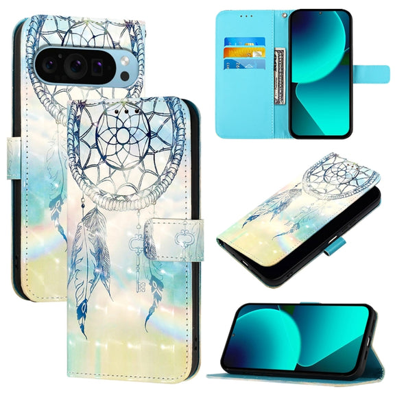 For Google Pixel 9 / 9 Pro 3D Painting Horizontal Flip Leather Phone Case(Dream Wind Chimes)