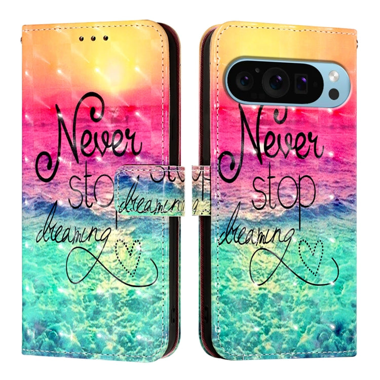 For Google Pixel 9 3D Painting Horizontal Flip Leather Phone Case(Chasing Dreams)