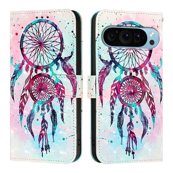 For Google Pixel 9 / 9 Pro 3D Painting Horizontal Flip Leather Phone Case(Color Drop Wind Chimes)