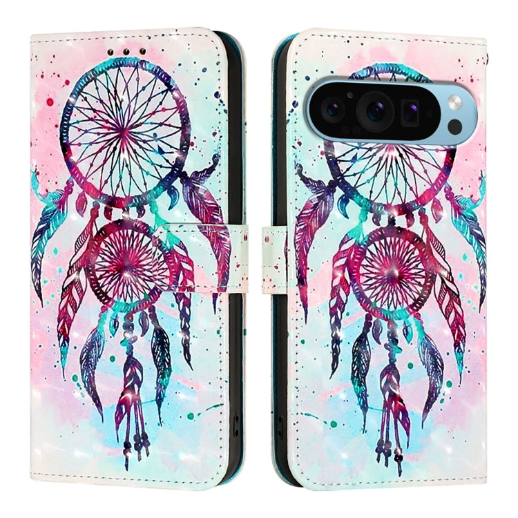 For Google Pixel 9 / 9 Pro 3D Painting Horizontal Flip Leather Phone Case(Color Drop Wind Chimes)
