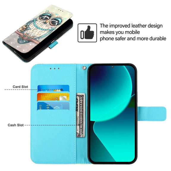For Google Pixel 9 3D Painting Horizontal Flip Leather Phone Case(Grey Owl)