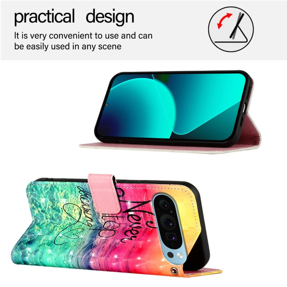 For Google Pixel 9 Pro XL 3D Painting Horizontal Flip Leather Phone Case(Chasing Dreams)