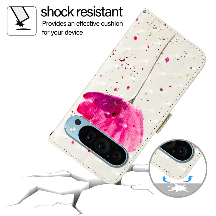 For Google Pixel 9 Pro XL 3D Painting Horizontal Flip Leather Phone Case(Flower)