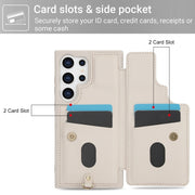 For Samsung Galaxy S25 Ultra 5G Crossbody Flower Pattern Leather Phone Case(White)
