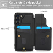For Samsung Galaxy S25+ 5G Crossbody Flower Pattern Leather Phone Case(Black)