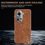 For OPPO Reno11 Global AZNS Electroplated Frame Crocodile Texture Full Coverage Phone Case(White)