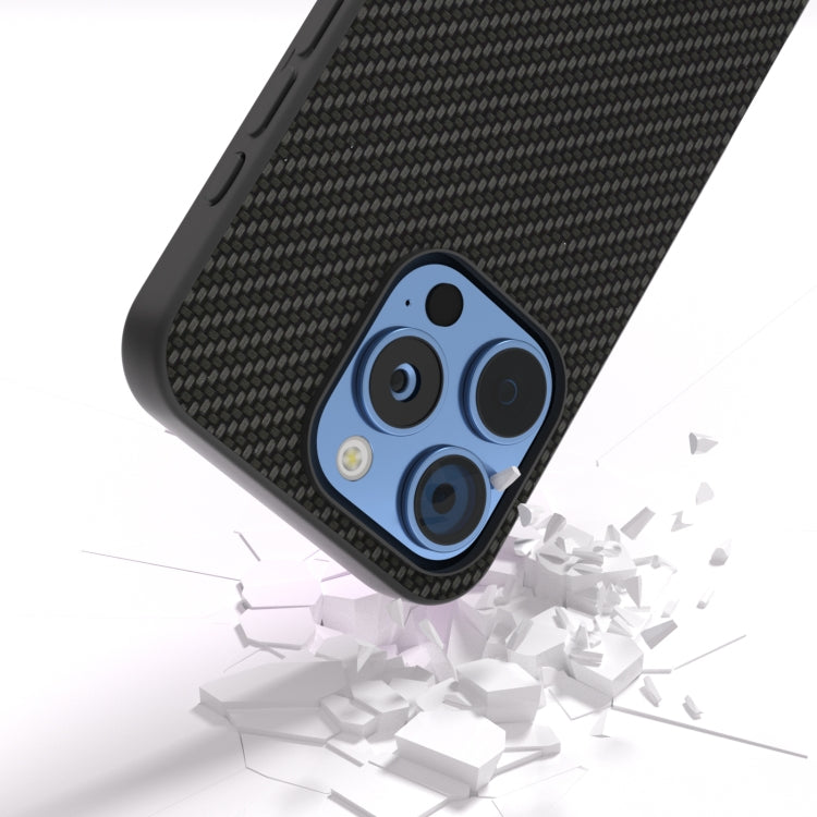 For iPhone 16 Pro Carbon Fiber Texture Protective Phone Case(Black)