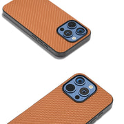 For iPhone 16 Pro Max Carbon Fiber Texture Protective Phone Case(Light Brown)