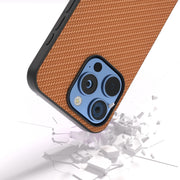 For iPhone 16 Pro Max Carbon Fiber Texture Protective Phone Case(Light Brown)