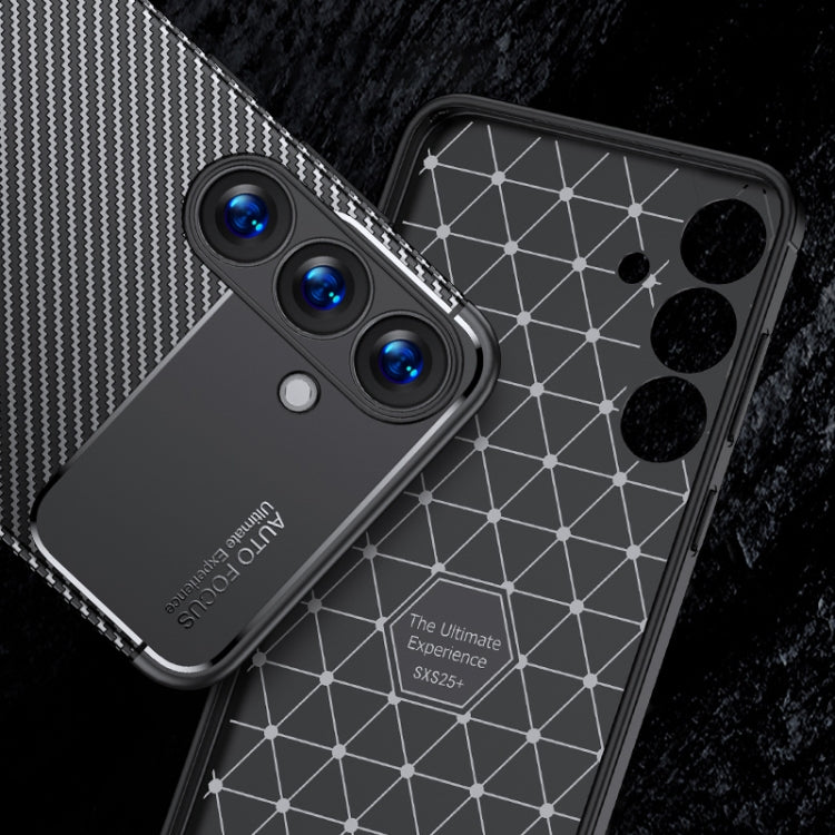 For Samsung Galaxy S25 5G Carbon Fiber Texture Shockproof TPU Phone Case(Black)