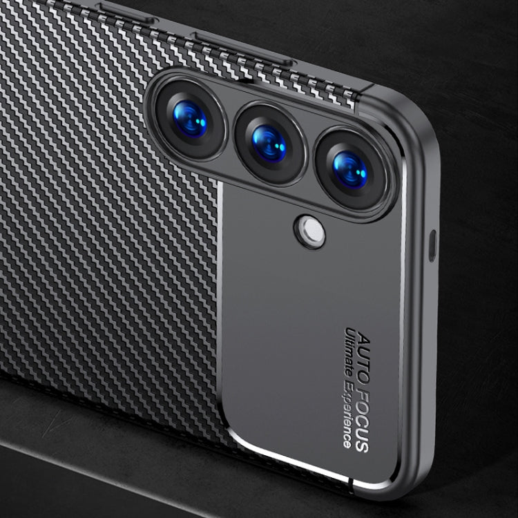 For Samsung Galaxy S25 5G Carbon Fiber Texture Shockproof TPU Phone Case(Black)