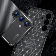 For Samsung Galaxy S25+ 5G Carbon Fiber Texture Shockproof TPU Phone Case(Black)