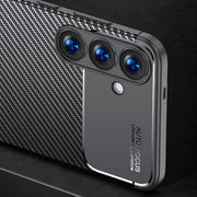 For Samsung Galaxy S25+ 5G Carbon Fiber Texture Shockproof TPU Phone Case(Black)