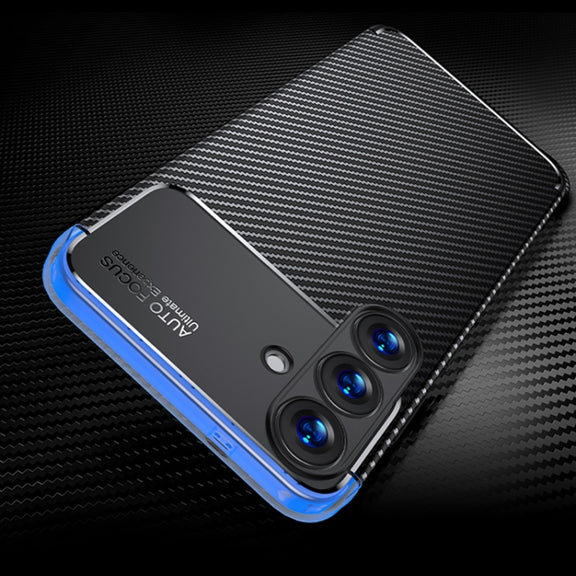 For Samsung Galaxy S25+ 5G Carbon Fiber Texture Shockproof TPU Phone Case(Black)