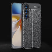 For Samsung Galaxy S25 5G Litchi Texture Shockproof TPU Phone Case(Black)