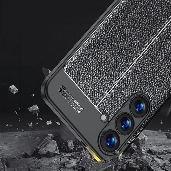For Samsung Galaxy S25 5G Litchi Texture Shockproof TPU Phone Case(Black)