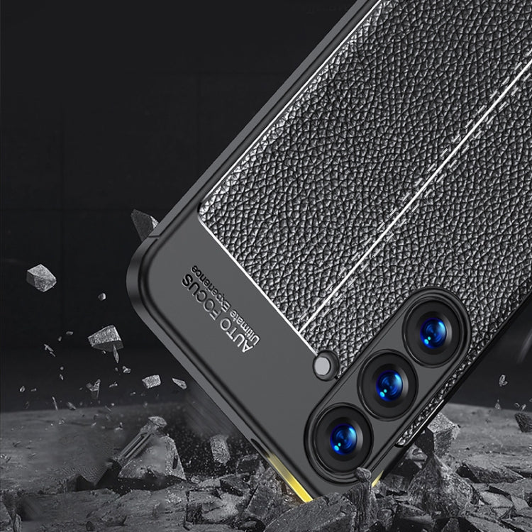 For Samsung Galaxy S25 5G Litchi Texture Shockproof TPU Phone Case(Black)