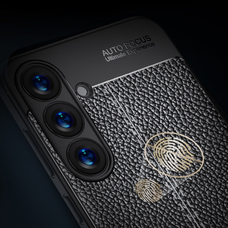 For Samsung Galaxy S25 5G Litchi Texture Shockproof TPU Phone Case(Black)