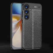 For Samsung Galaxy S25+ 5G Litchi Texture Shockproof TPU Phone Case(Black)