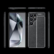 For Samsung Galaxy S25 Ultra 5G Litchi Texture Shockproof TPU Phone Case(Black)