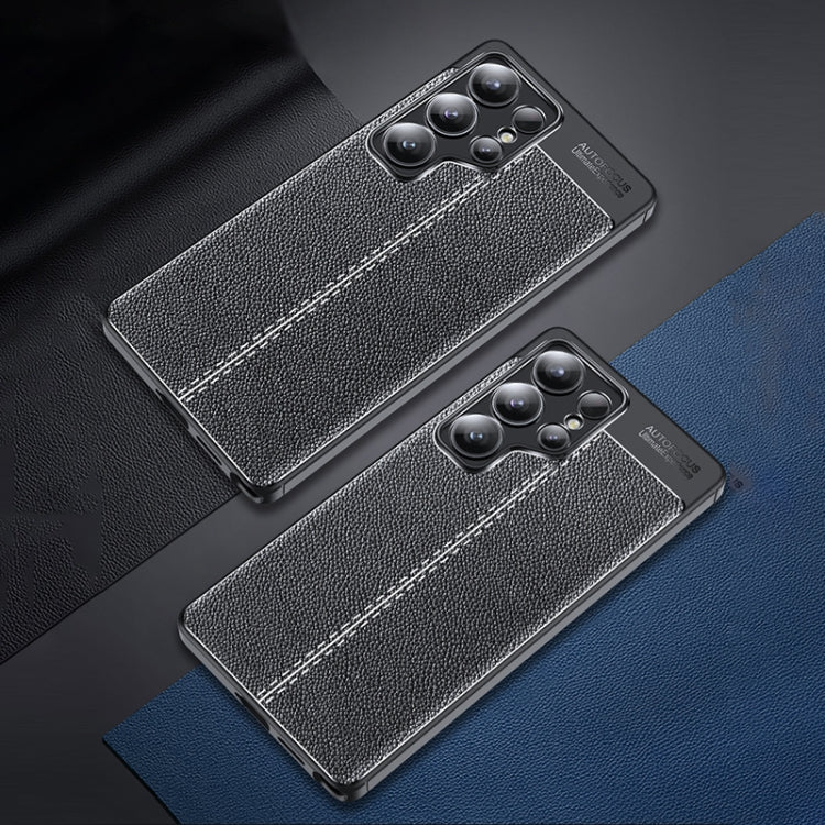 For Samsung Galaxy S25 Ultra 5G Litchi Texture Shockproof TPU Phone Case(Black)