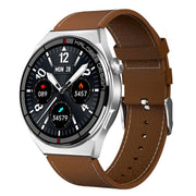 1.3 inch Leather Band IP68 Water-resistant Smart Watch Support Bluetooth Call(Brown)