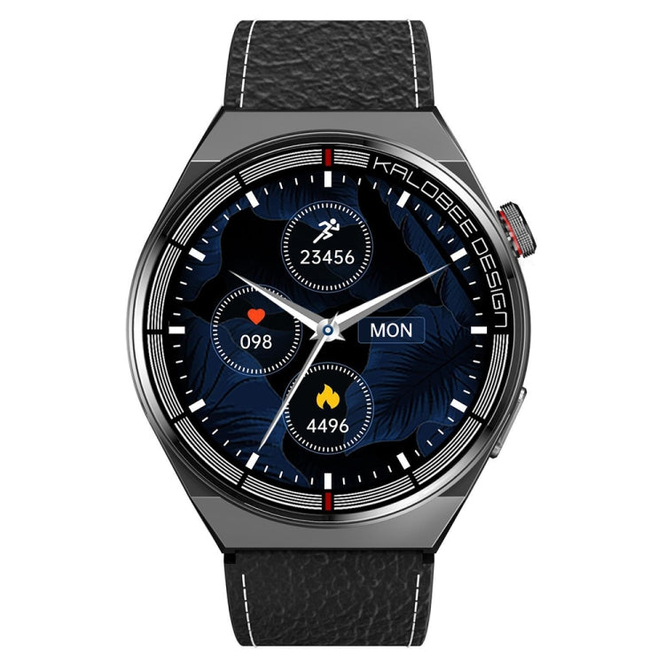 1.3 inch Leather Band IP68 Water-resistant Smart Watch Support Bluetooth Call(Black)