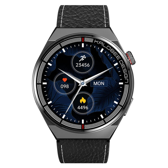 1.3 inch Leather Band IP68 Water-resistant Smart Watch Support Bluetooth Call(Black)