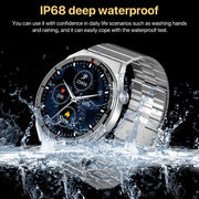 1.3 inch Leather Band IP68 Water-resistant Smart Watch Support Bluetooth Call(Black)