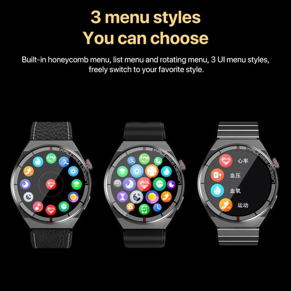 1.3 inch Leather Band IP68 Water-resistant Smart Watch Support Bluetooth Call(Black)