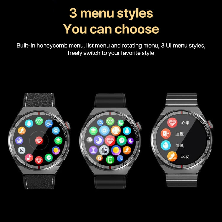 1.3 inch Leather Band IP68 Water-resistant Smart Watch Support Bluetooth Call(Black)