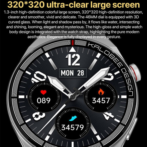 1.3 inch Leather Band IP68 Water-resistant Smart Watch Support Bluetooth Call(Black)