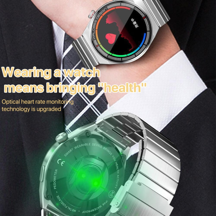 1.3 inch Leather Band IP68 Water-resistant Smart Watch Support Bluetooth Call(Black)