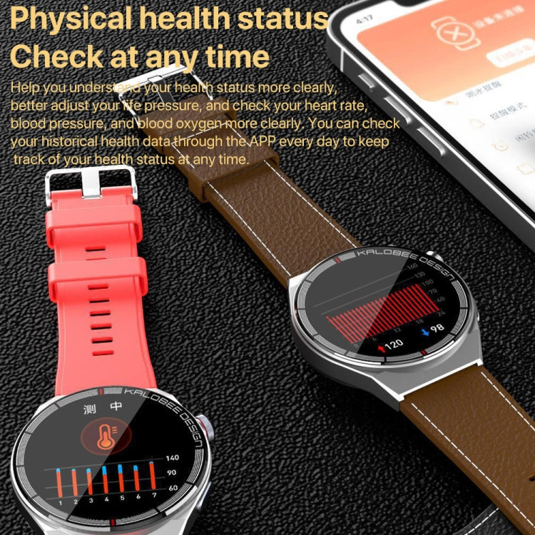 1.3 inch Leather Band IP68 Water-resistant Smart Watch Support Bluetooth Call(Black)