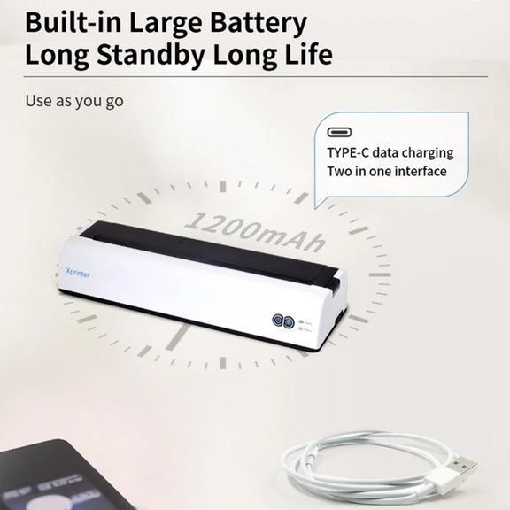 Xprinter P81 USB Interface + Portable Bluetooth Thermal Printer(AU Plug)