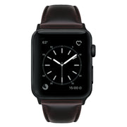 For Apple Watch Ultra 2 49mm Oil Wax Genuine Leather Watch Band(Dark Brown)