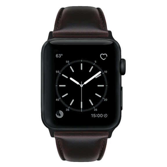 For Apple Watch Ultra 2 49mm Oil Wax Genuine Leather Watch Band(Dark Brown)
