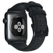 For Apple Watch Ultra 49mm Oil Wax Genuine Leather Watch Band(Black)