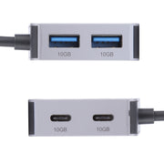 BYL-2320A 4 in 2 USB + USB-C / Type-C to USB + USB-C / Type-C 4 Port HUB Adapter(Grey)
