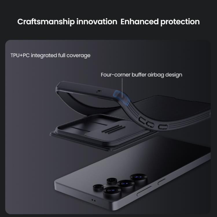For Samsung Galaxy S25 Ultra 5G NILLKIN Black Mirror Pro Series Camshield PC Phone Case(Blue)