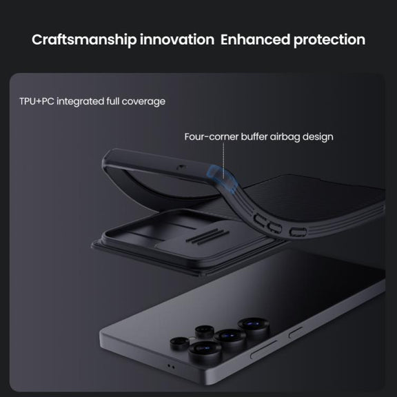 For Samsung Galaxy S25 Ultra 5G NILLKIN Black Mirror Pro Series Camshield PC Phone Case(Blue)