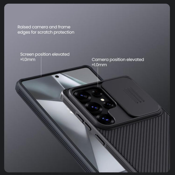 For Samsung Galaxy S25 Ultra 5G NILLKIN Black Mirror Pro Series Camshield PC Phone Case(Blue)