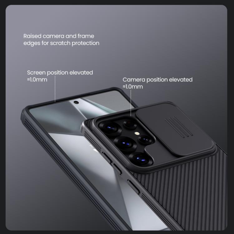 For Samsung Galaxy S25 Ultra 5G NILLKIN Black Mirror Pro Series Camshield PC Phone Case(Blue)