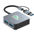 BYL-2320 4 in 2 USB + USB-C / Type-C to USB 3.2 4 Port HUB Adapter(Grey) - USB 3.0 HUB by PMC TechLife | Online Shopping South Africa | PMC TechLife | Buy Now Pay Later Mobicred
