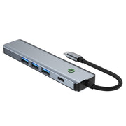 BYL-2319 5 in 1 USB-C / Type-C to USB3.0+USB-C / Type-C+HDTV Multi-function Docking Station(Grey)