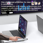 BYL-2319 5 in 1 USB-C / Type-C to USB3.0+USB-C / Type-C+HDTV Multi-function Docking Station(Grey)