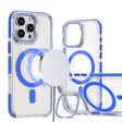 For iPhone 16 Pro Dual-Color Clear Acrylic Hybrid TPU Lens Flip Holder MagSafe Phone Case(Blue) - iPhone 16 Pro Cases by PMC TechLife | Online Shopping South Africa | PMC TechLife | Buy Now Pay Later Mobicred